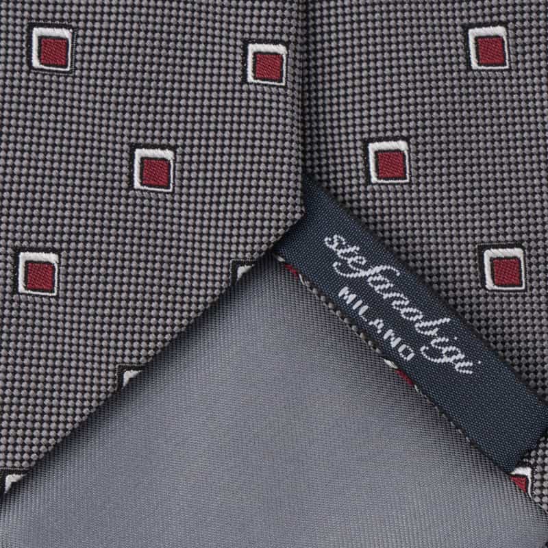 STEFANO BIGI 小紋柄タイ GRAY