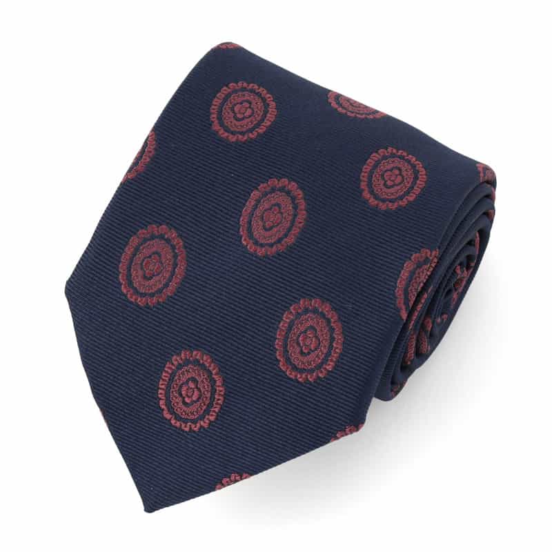 STEFANO BIGI メダリオン柄タイ NAVY