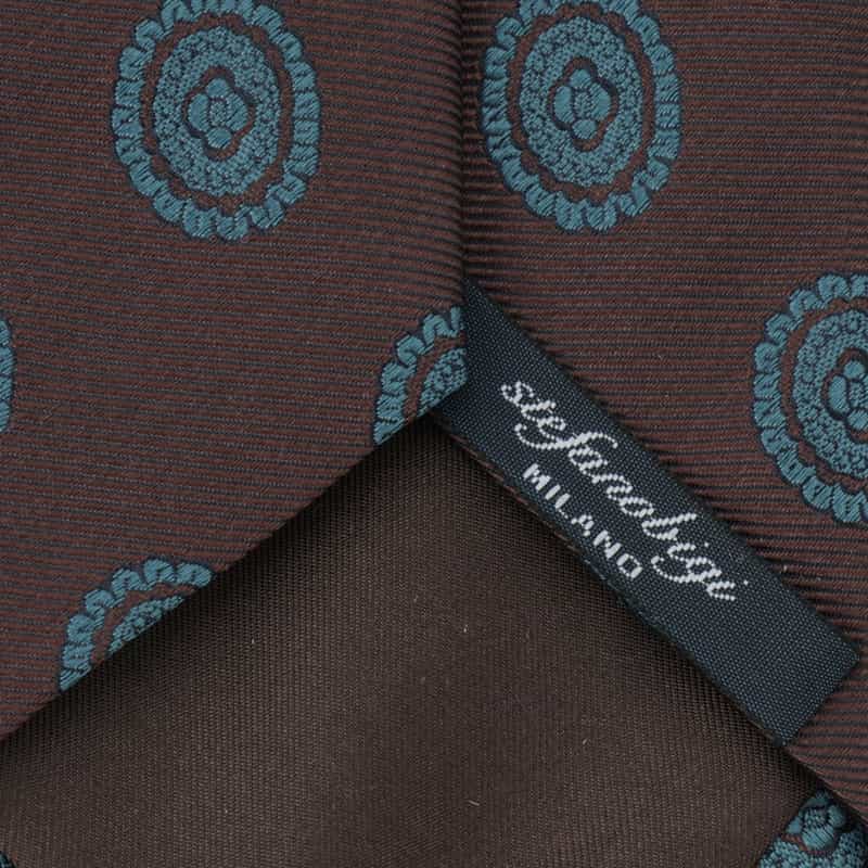 STEFANO BIGI メダリオン柄タイ BROWN