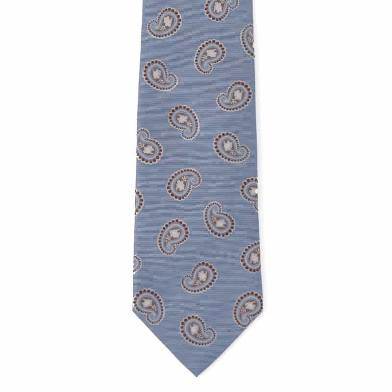 STEFANO BIGI ペイズリー柄タイ LIGHT BLUE