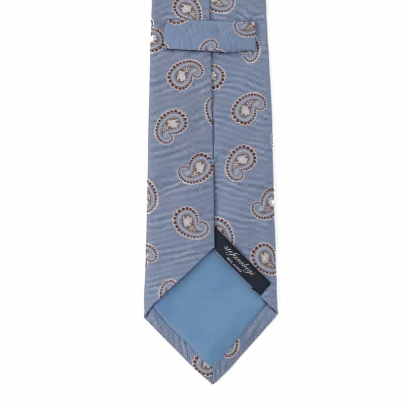 STEFANO BIGI ペイズリー柄タイ LIGHT BLUE