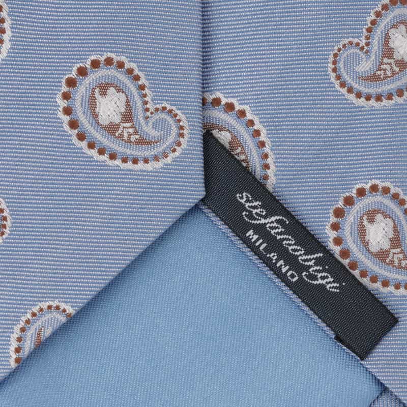 STEFANO BIGI ペイズリー柄タイ LIGHT BLUE