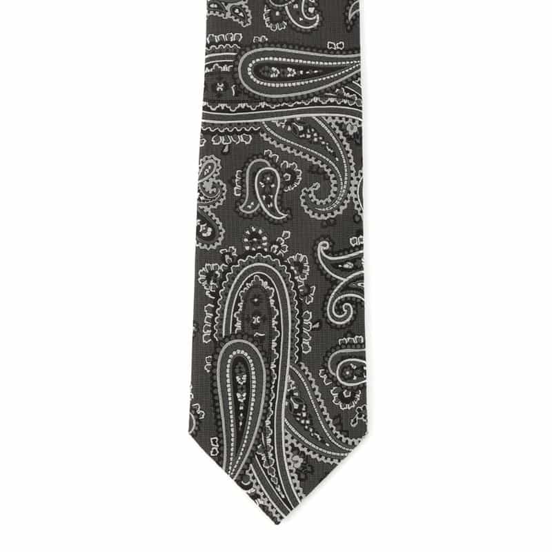 STEFANO BIGI ペイズリー柄タイ GRAY