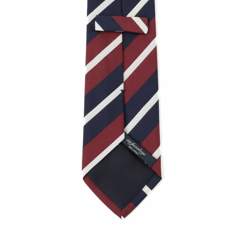 STEFANO BIGI ストライプ柄タイ WINE