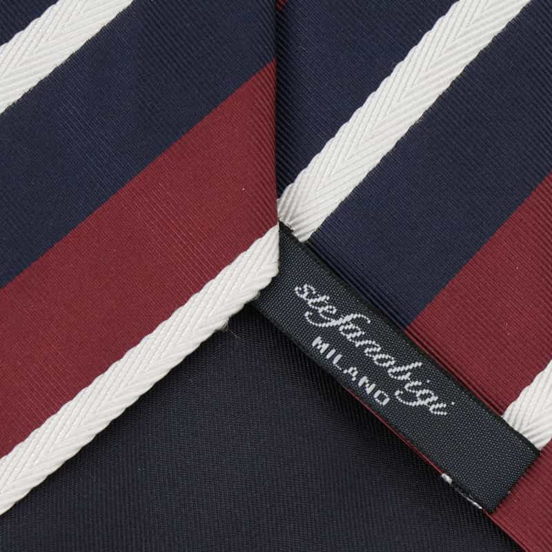 STEFANO BIGI ストライプ柄タイ WINE