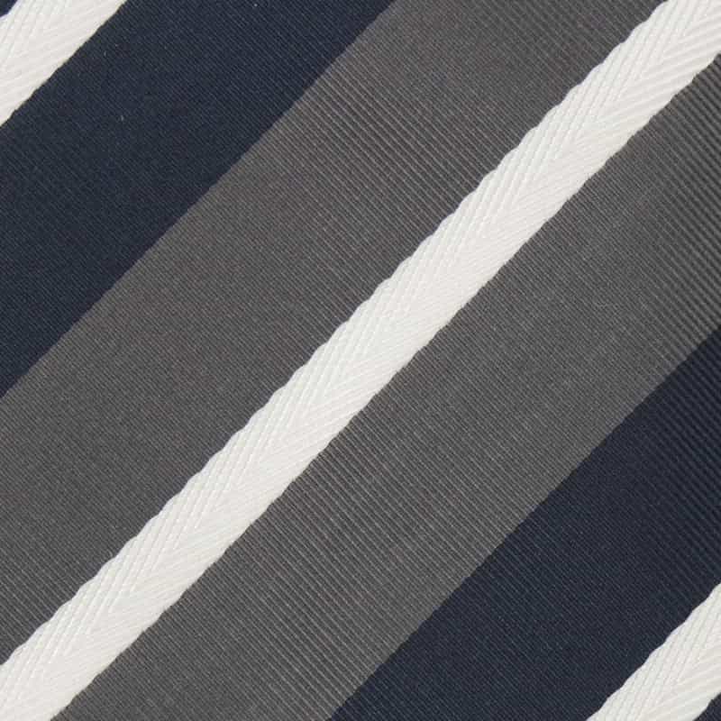 STEFANO BIGI ストライプ柄タイ GRAY