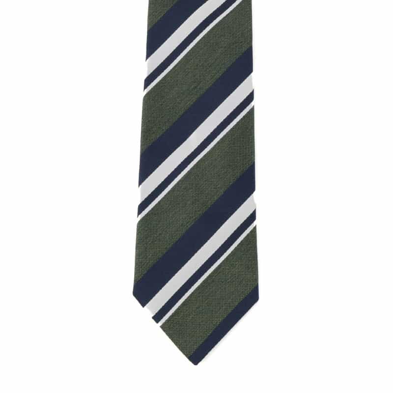 STEFANO BIGI ストライプ柄タイ GREEN