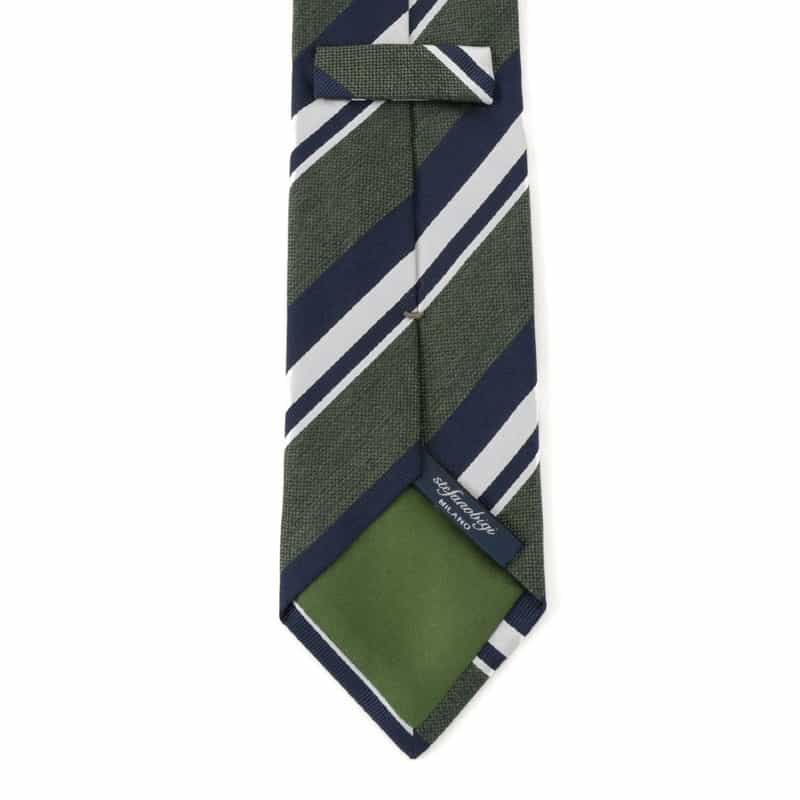 STEFANO BIGI ストライプ柄タイ GREEN