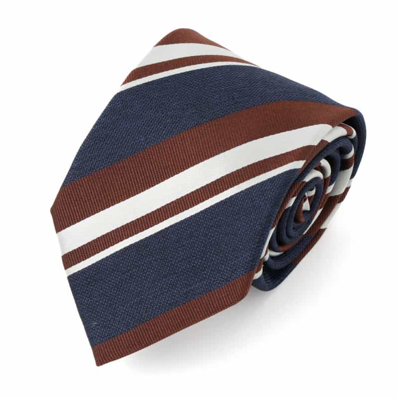STEFANO BIGI ストライプ柄タイ NAVY