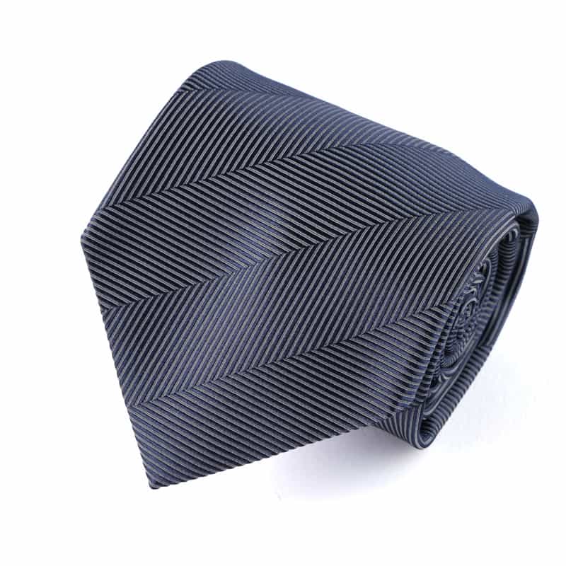 ALTEA ヘリンボーン柄タイ NAVY