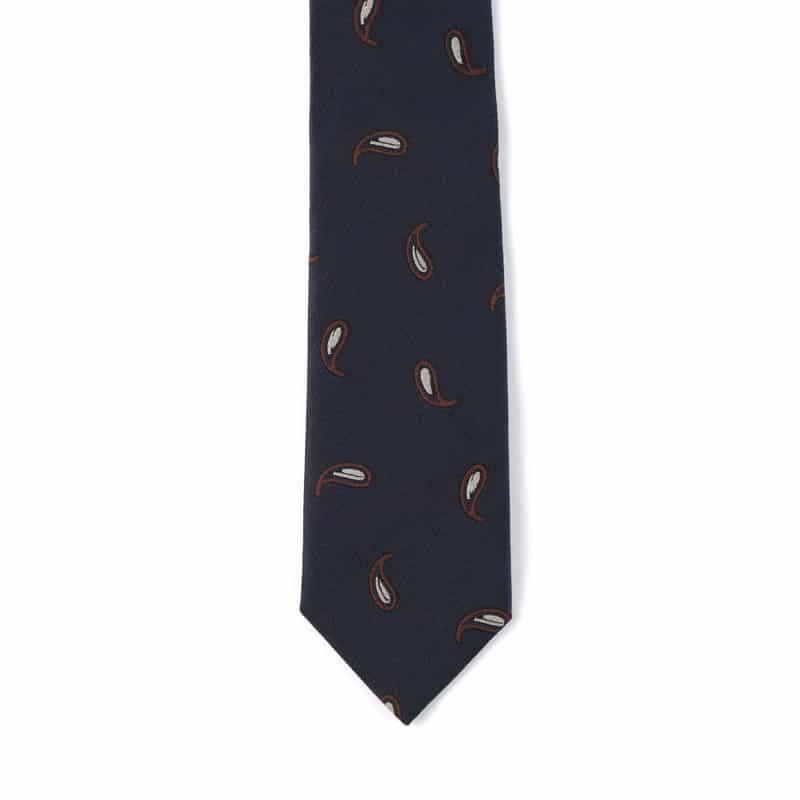 ALTEA ペイズリー柄タイ NAVY