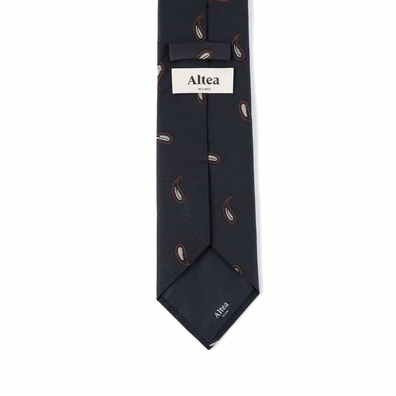 ALTEA ペイズリー柄タイ NAVY