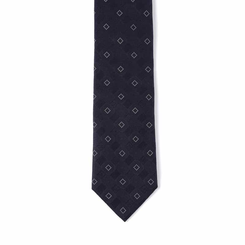 ALTEA スクエア柄タイ NAVY