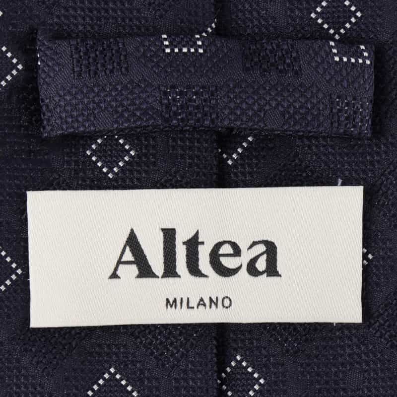 ALTEA スクエア柄タイ NAVY