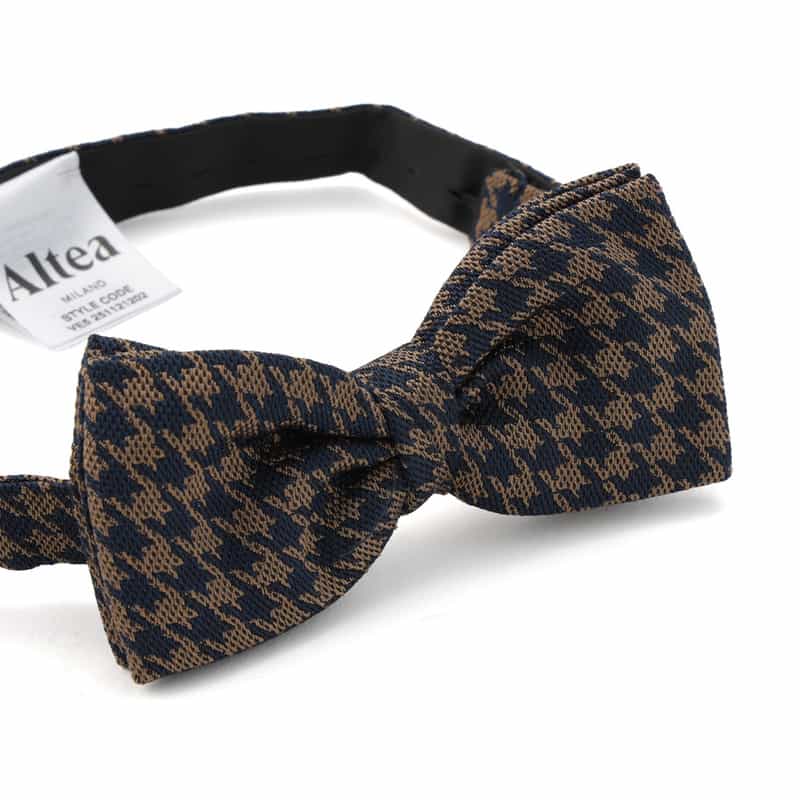 ALTEA 千鳥格子柄ボウタイ BROWN