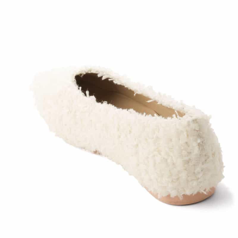 BARNEYS NEW YORK フェザータッチ バレエシューズ WHITE