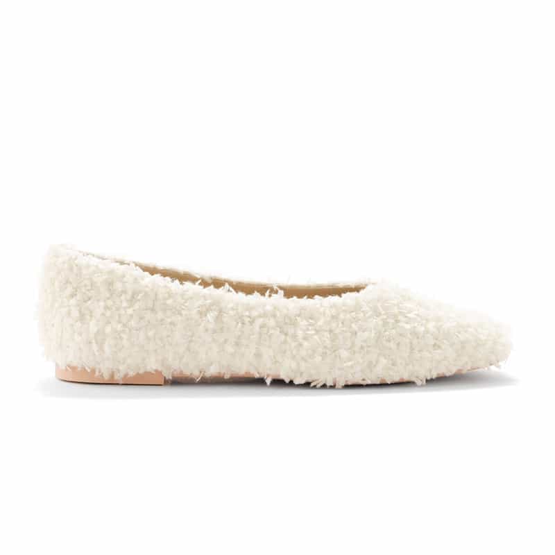 BARNEYS NEW YORK フェザータッチ バレエシューズ WHITE