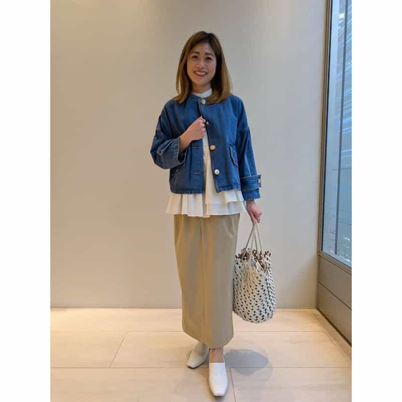 BARNEYS NEW YORK スクエアトゥ ブーティ WHITE