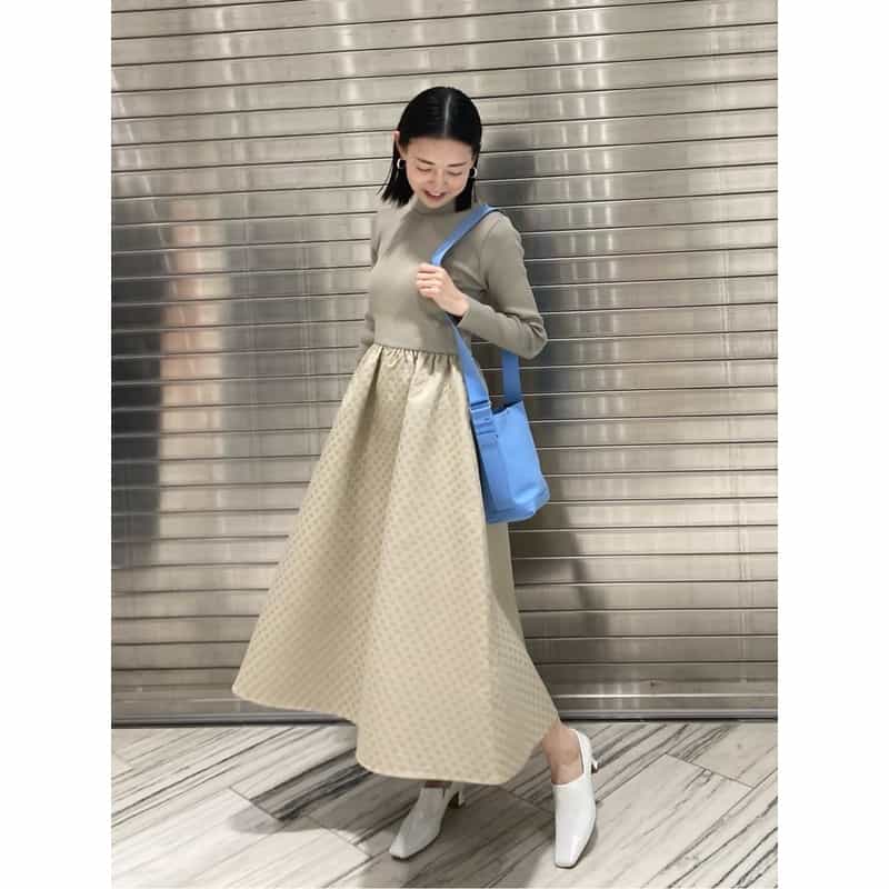 BARNEYS NEW YORK スクエアトゥ ブーティ WHITE