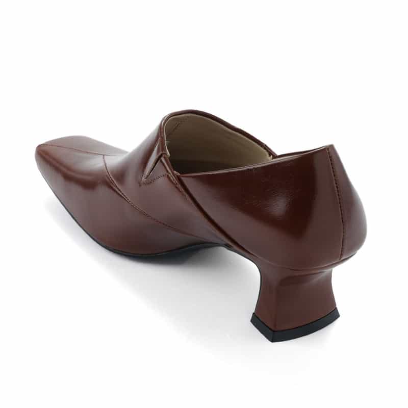 BARNEYS NEW YORK スクエアトゥ ブーティ BROWN