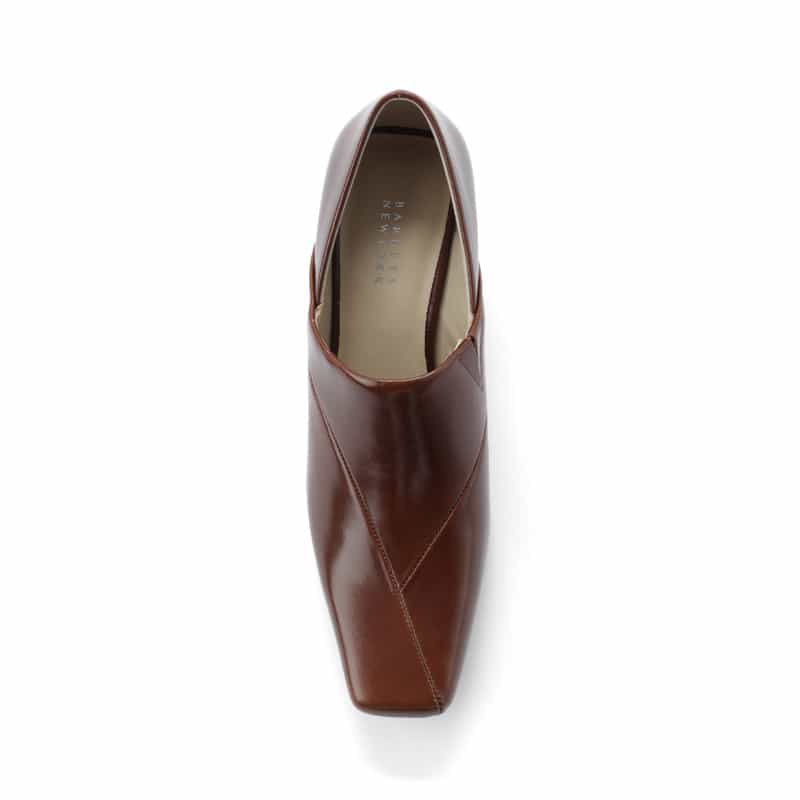 BARNEYS NEW YORK スクエアトゥ ブーティ BROWN