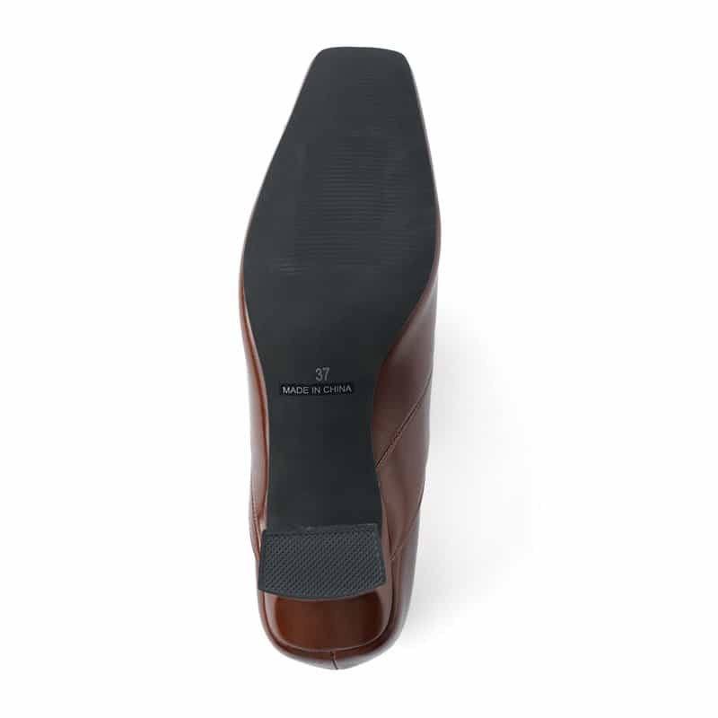 BARNEYS NEW YORK スクエアトゥ ブーティ BROWN