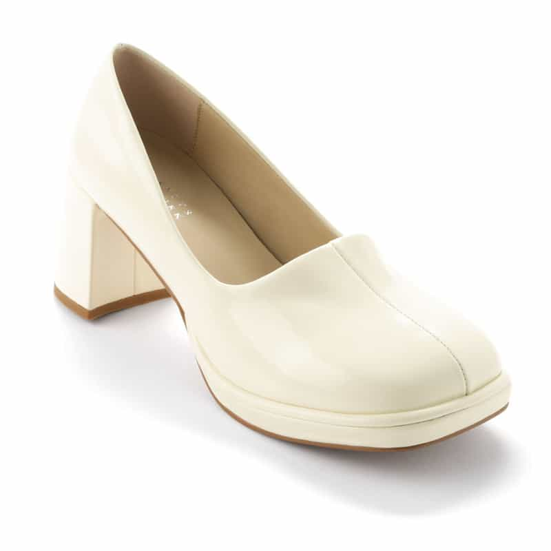 BARNEYS NEW YORK チャンキーヒール パンプス WHITE