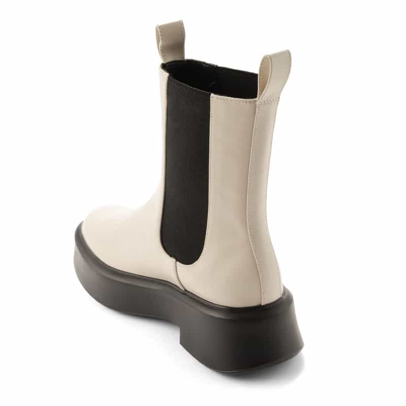 BARNEYS NEW YORK サイドゴア ショートブーツ WHITE
