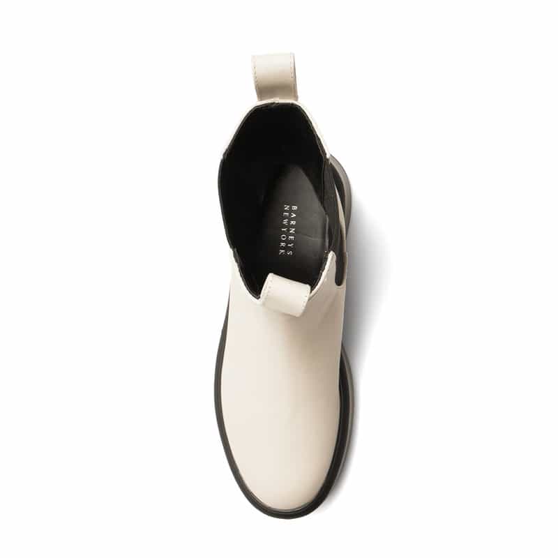 BARNEYS NEW YORK サイドゴア ショートブーツ WHITE