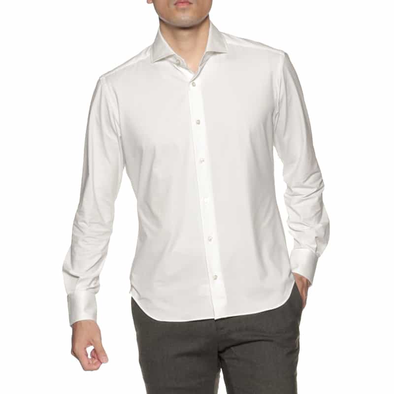 XACUS XACUS＜ザッカス＞ソリッドストレッチシャツ WHITE