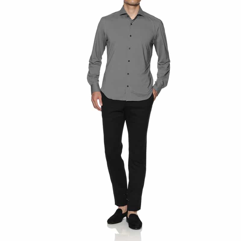 XACUS XACUS＜ザッカス＞ソリッドストレッチシャツ GRAY