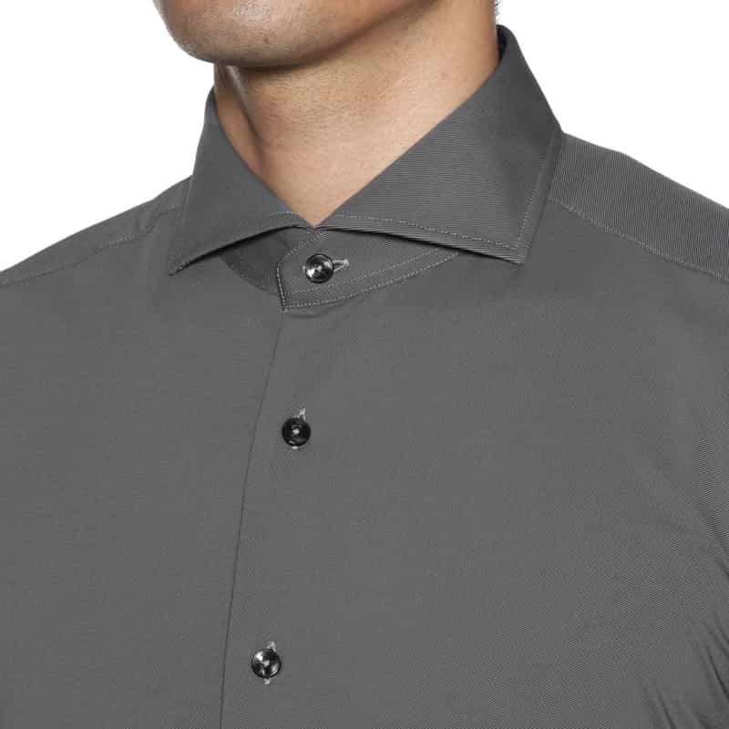 XACUS XACUS＜ザッカス＞ソリッドストレッチシャツ GRAY