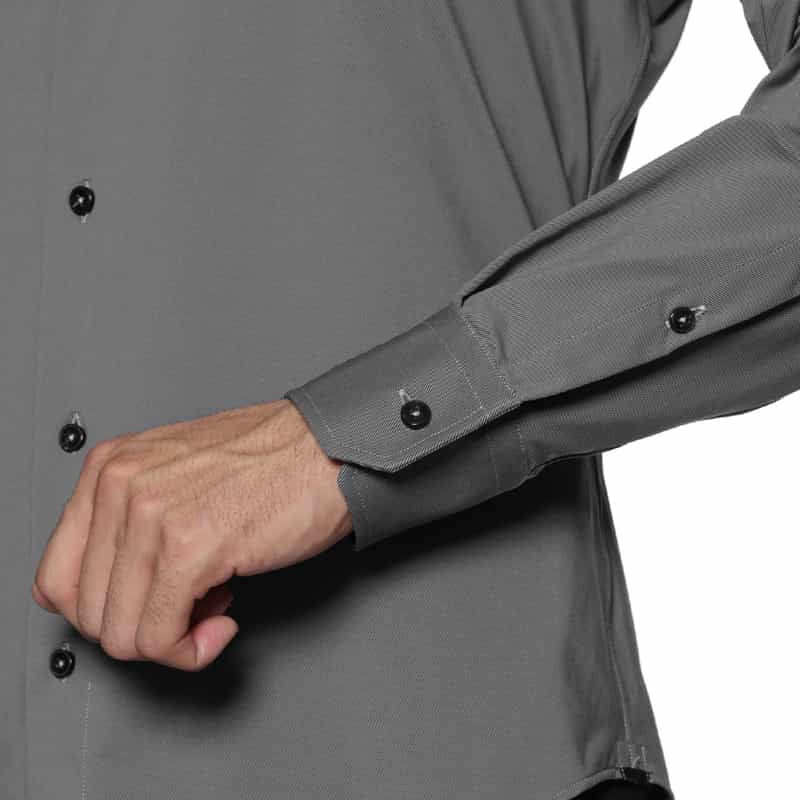 XACUS XACUS＜ザッカス＞ソリッドストレッチシャツ GRAY