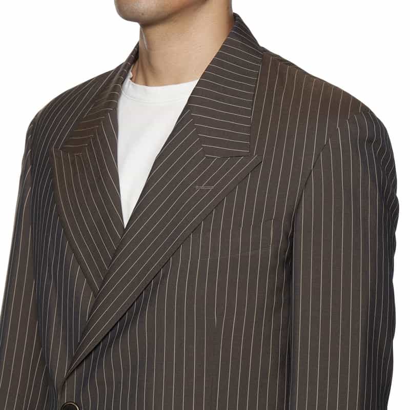 BARNEYS NEW YORK セットアップ ダブルブレステッドジャケット BROWN