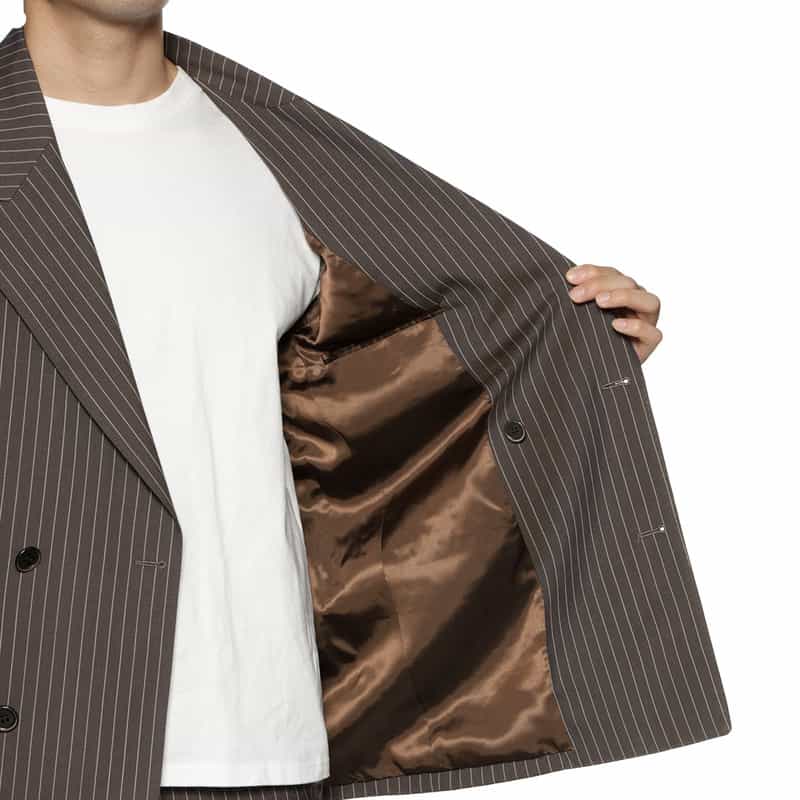 BARNEYS NEW YORK セットアップ ダブルブレステッドジャケット BROWN