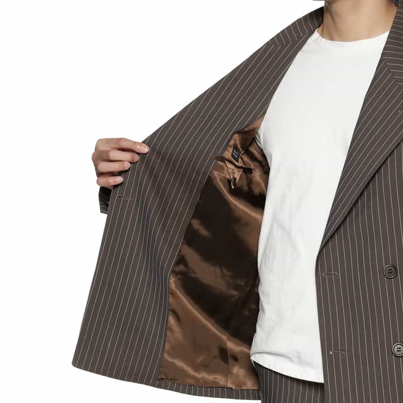 BARNEYS NEW YORK セットアップ ダブルブレステッドジャケット BROWN