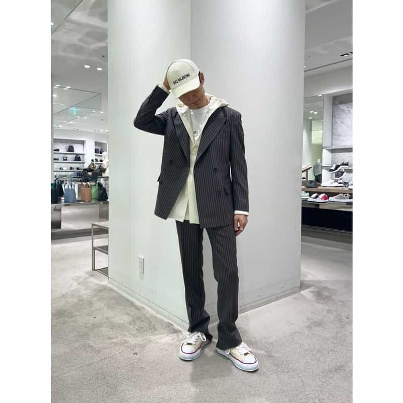 BARNEYS NEW YORK セットアップ ダブルブレステッドジャケット BROWN