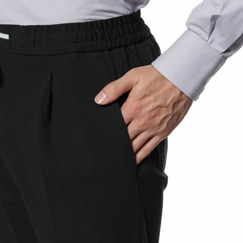 PT TORINO ドローストリング ストレッチパンツ BLACK