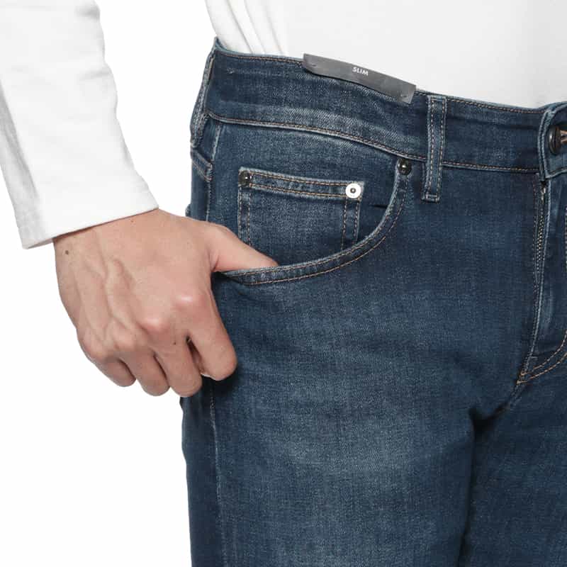 PT TORINO DENIM ストレッチブルーウォッシュデニムパンツ "SWING" NAVY