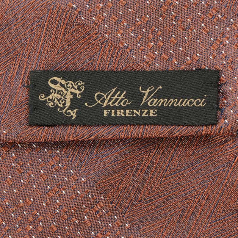 ATTO VANNUCCI FIRENZE セッテピエゲ ストライプ柄タイ ORANGE