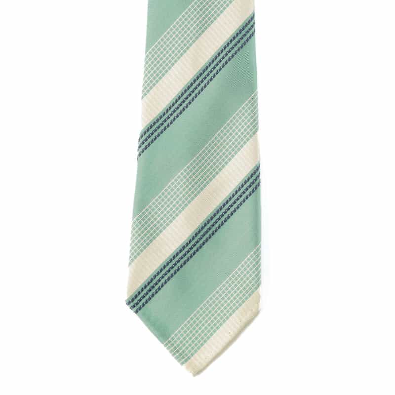 ATTO VANNUCCI FIRENZE セッテピエゲ ストライプ柄タイ TURQUOISE