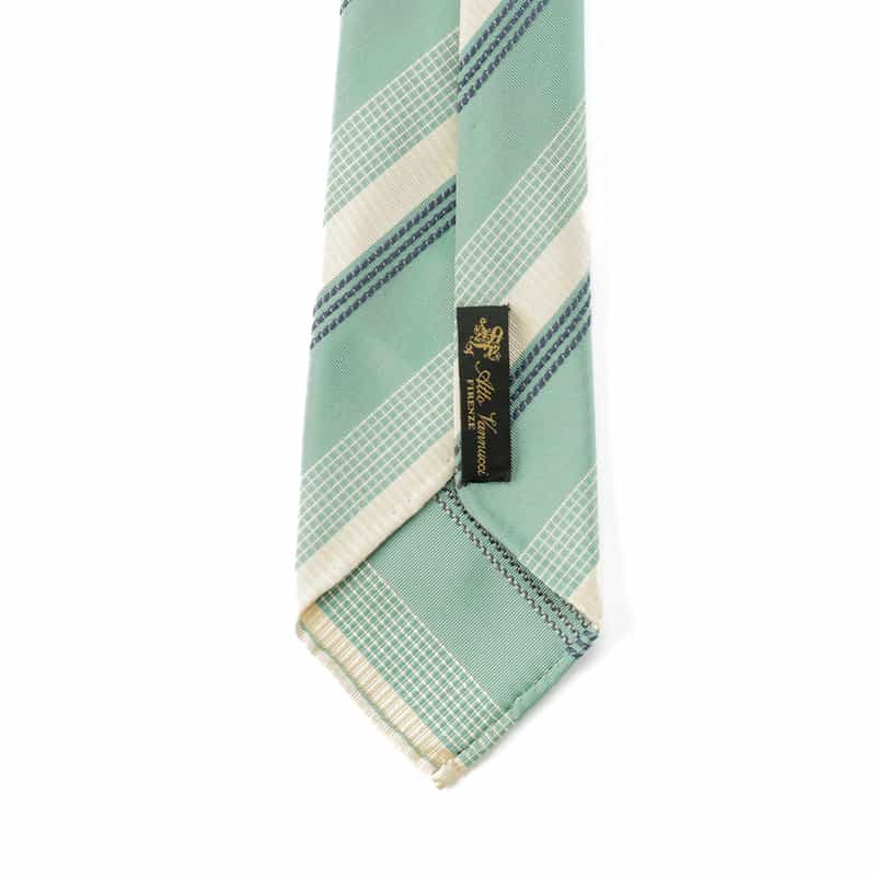 ATTO VANNUCCI FIRENZE セッテピエゲ ストライプ柄タイ TURQUOISE