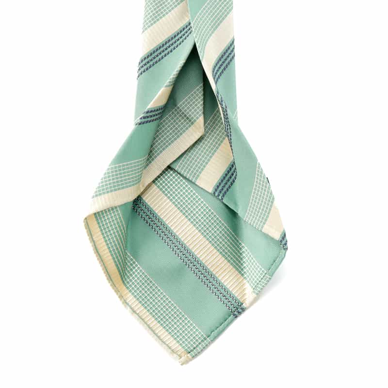 ATTO VANNUCCI FIRENZE セッテピエゲ ストライプ柄タイ TURQUOISE