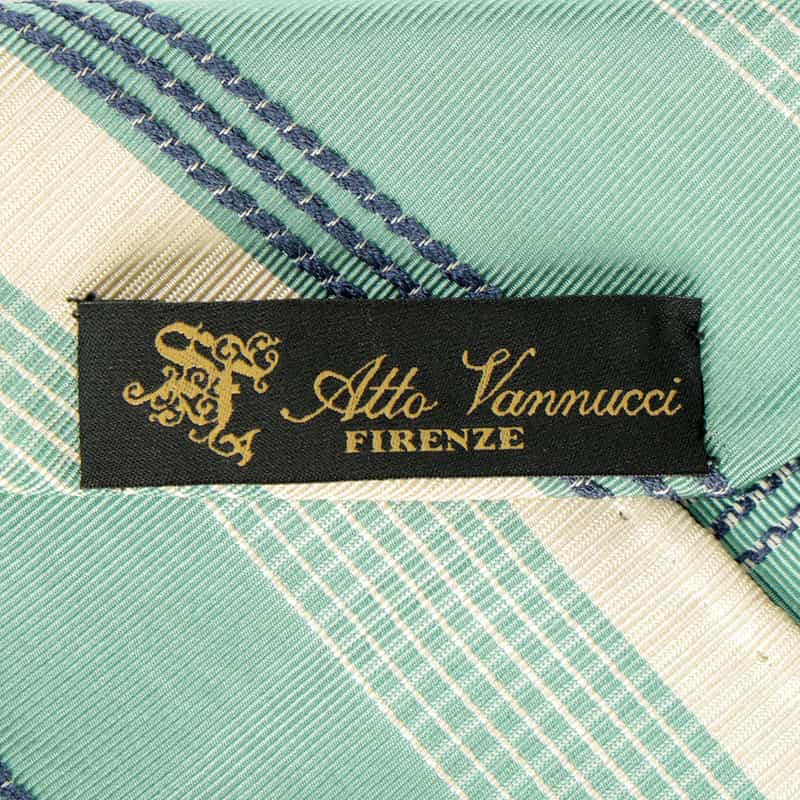 ATTO VANNUCCI FIRENZE セッテピエゲ ストライプ柄タイ TURQUOISE