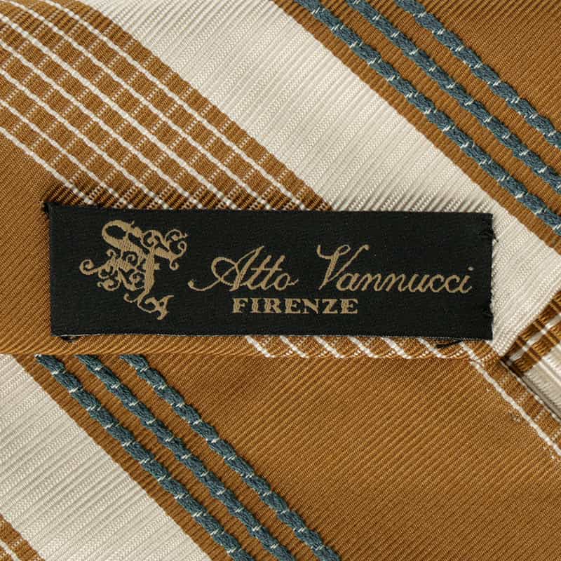 ATTO VANNUCCI FIRENZE セッテピエゲ ストライプ柄タイ YELLOW