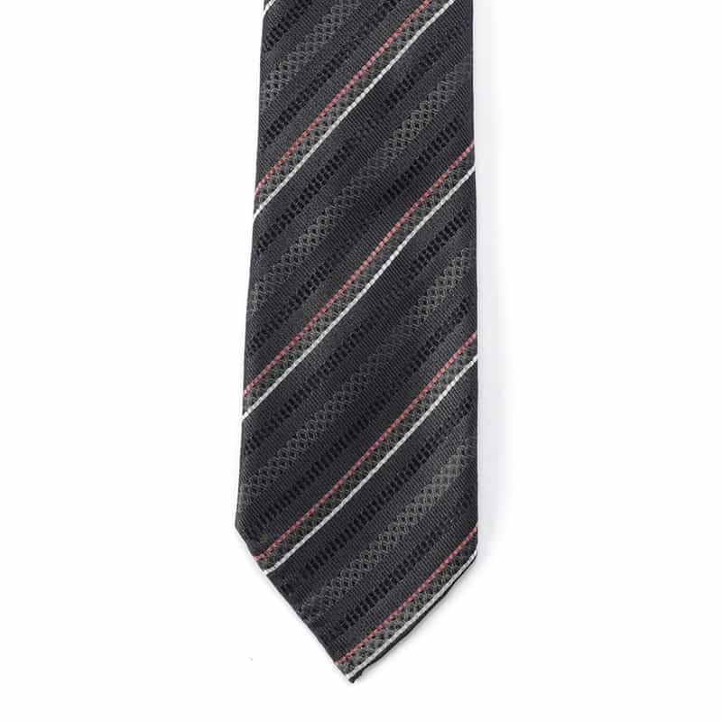 ATTO VANNUCCI FIRENZE セッテピエゲ ストライプ柄タイ GRAY