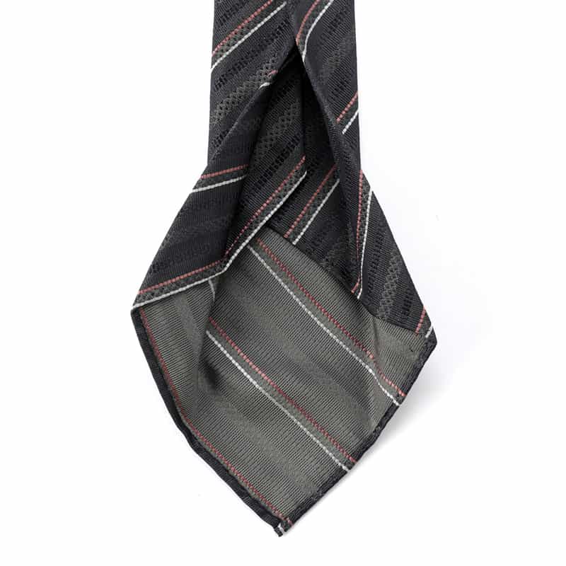 ATTO VANNUCCI FIRENZE セッテピエゲ ストライプ柄タイ GRAY