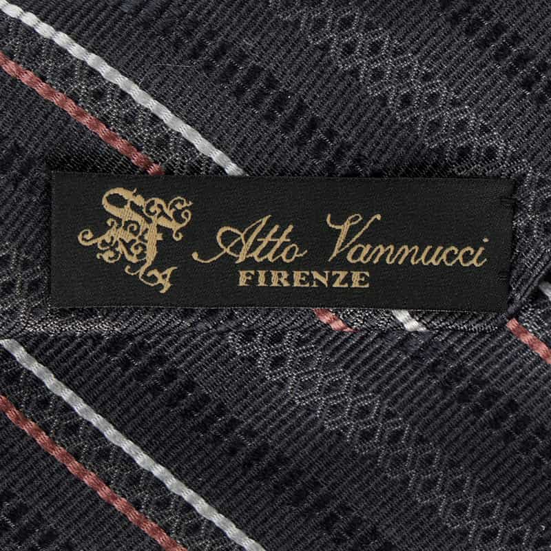 ATTO VANNUCCI FIRENZE セッテピエゲ ストライプ柄タイ GRAY