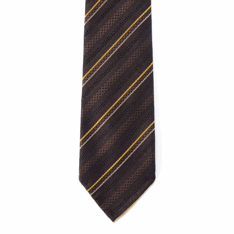 ATTO VANNUCCI FIRENZE セッテピエゲ ストライプ柄タイ BROWN