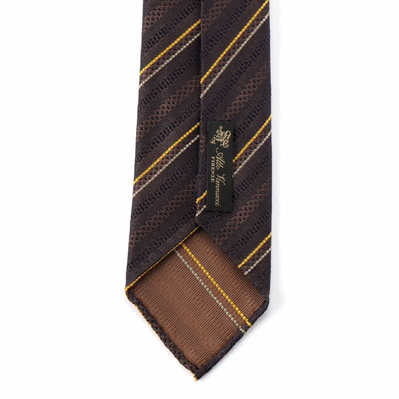 ATTO VANNUCCI FIRENZE セッテピエゲ ストライプ柄タイ BROWN